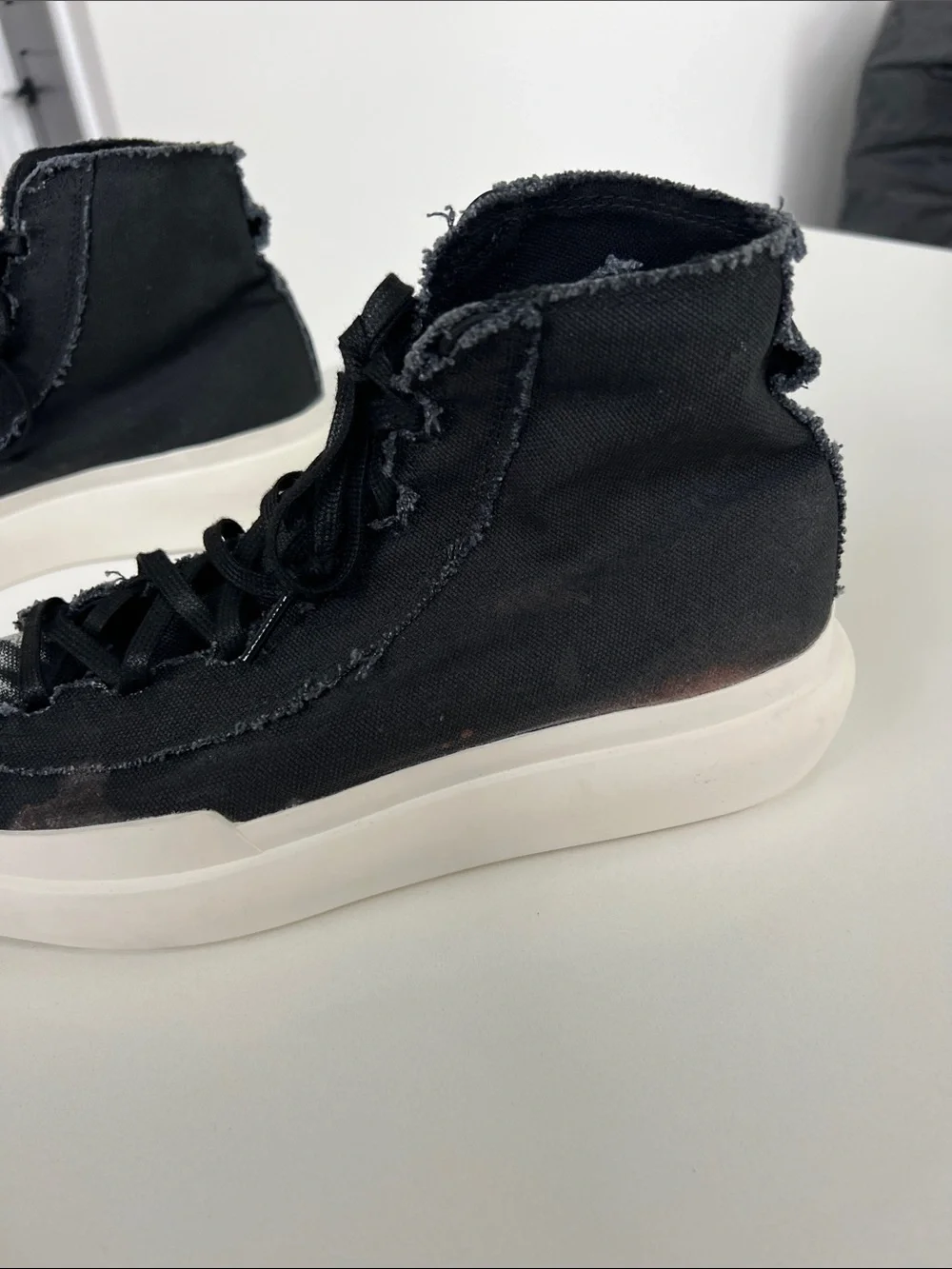 Y-3 adidas nizza high top black and white sneakers men’s size 8